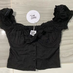 Princess Polly Elouise black milkmaid top